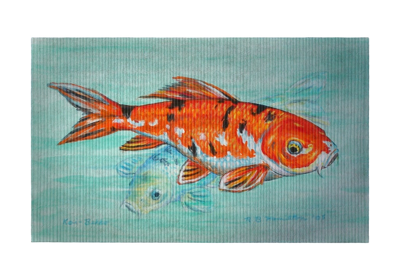 Betsy Drake Orange Koi Fish 30 Inch By 50 Inch Comfort Floor Mat